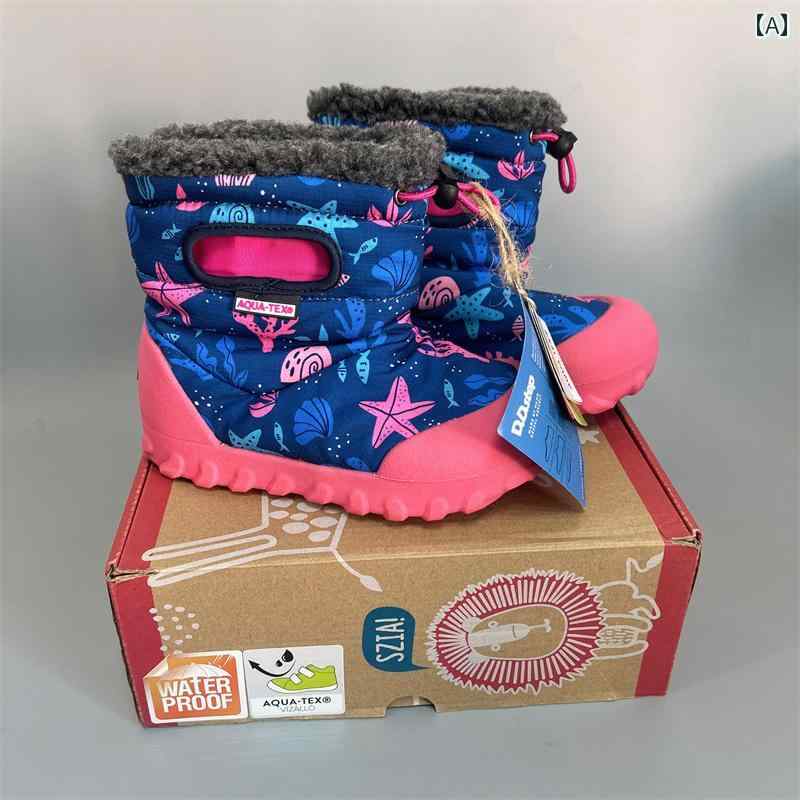 ブーツ 秋冬 子供用 0101 Beautiful Country 子供用 スノーブーツ 防水 滑り止め プラッシュ スキー ウ..