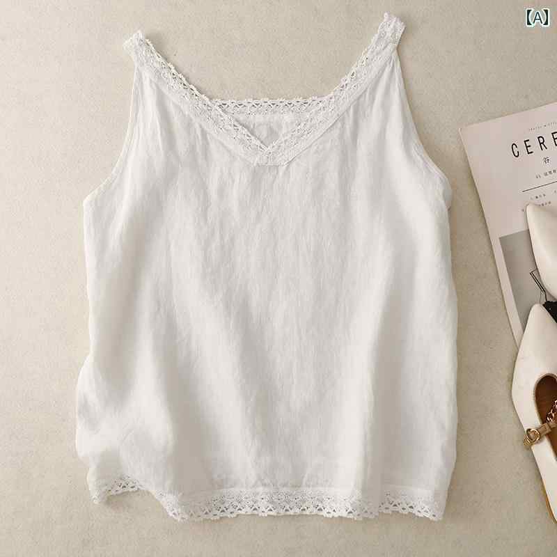キャミソール スリムフィット ラミー ホワイト レースキャミソール 女性用 夏用 薄手 レイヤリング シ..