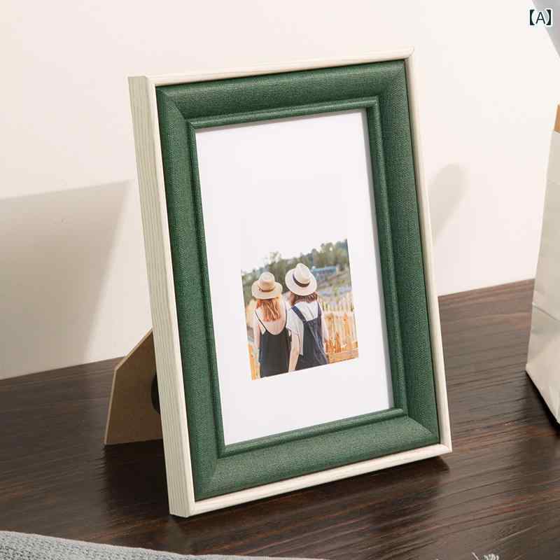 フォトフレーム レトロ グリーンの パターンの フォトフレーム テーブル 6 7 8インチの 子供用 デスク ..