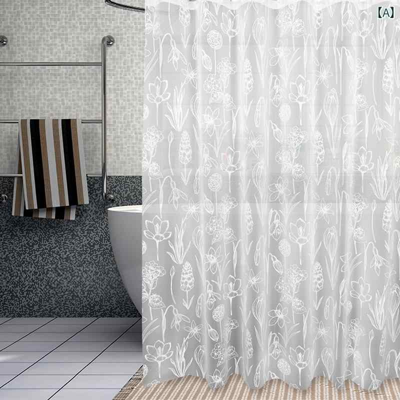 バス ルーム カーテン 浴室 防水 暖かい シャワー カーテン 布 厚手 パンチ フリー パーティション ウォーター