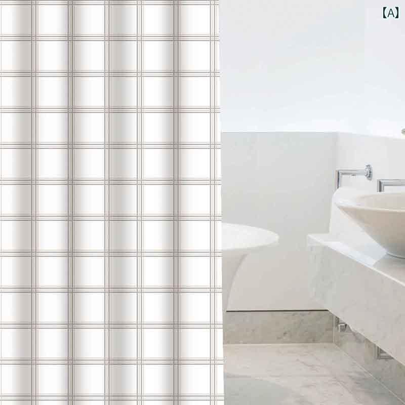 バス ルーム カーテン バス ルーム 防水 厚手 シャワー カーテン パンチングなし 布 仕切り 吊り下げ