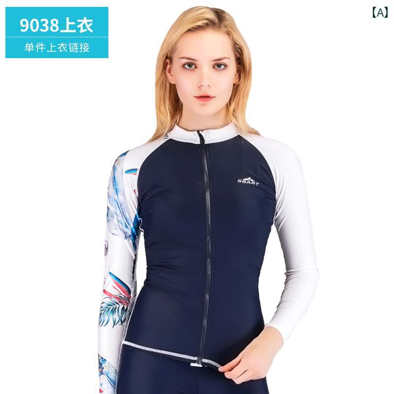 スポーツ ダイビング スーツ シャーク バート ウェットスーツ レディース スプリット サンスクリーン ..