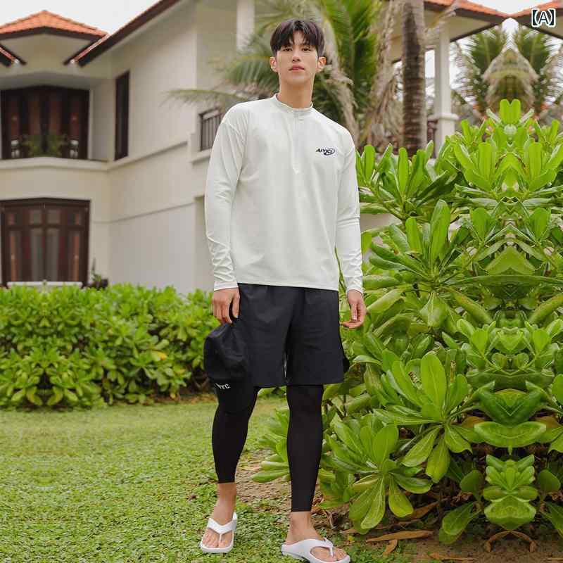 スポーツ ダイビング スーツ 女性用 長袖 スプリット カップル パンツ 日焼け防止 速乾 サーフィン 水着 セット シュノーケリング スーツ クラゲ ウェット...