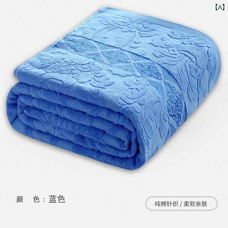 タオルケット 昔ながらの タオル キルト 綿 シングル ダブル 正午 厚手 ジャガード ブランケット ベッド シーツ カバー 夏 薄手