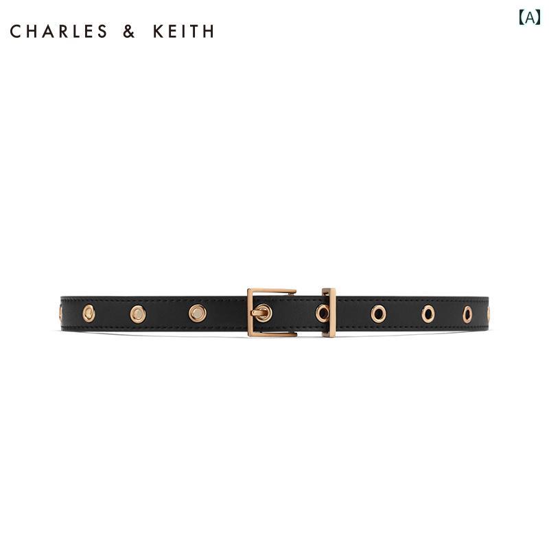 レディースレザー ベルト CHARLES &ampamp KEITH アクセサリー CK 432250225 メタル スタッズ 丸 穴 飾..