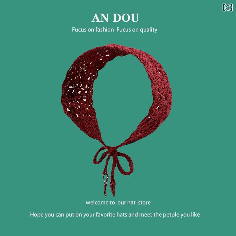 レディース ターバン ファッション スカーフ 春夏 英国 レトロ 手編みの ヘッド スカーフ バンド 女性 ..