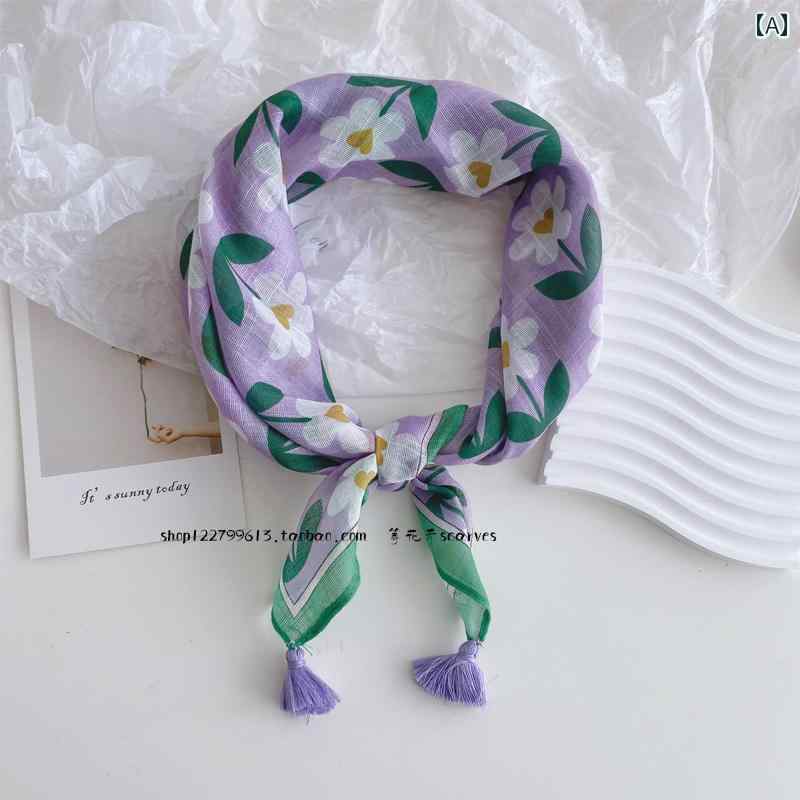 子供用 マフラー カジュアル 薄手 綿の タッセル ソフト スクエア スカーフ ネック フランスの 秋冬 首..