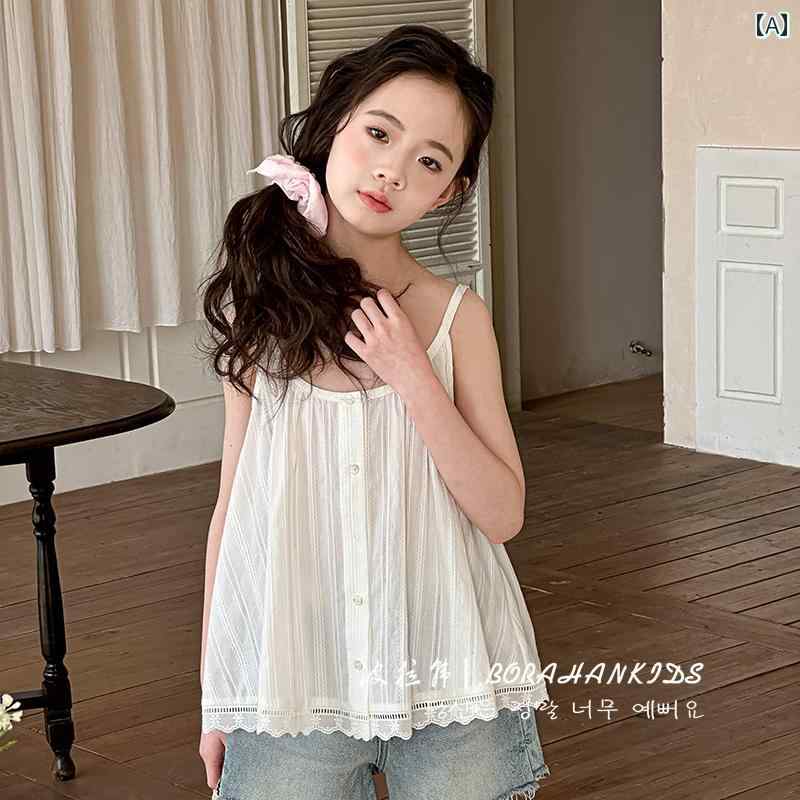 キッズ タンクトップ 女の子用 Bolahan ガールズ キャミソール 2025夏 子供用 おしゃれ ベビー ドール ..