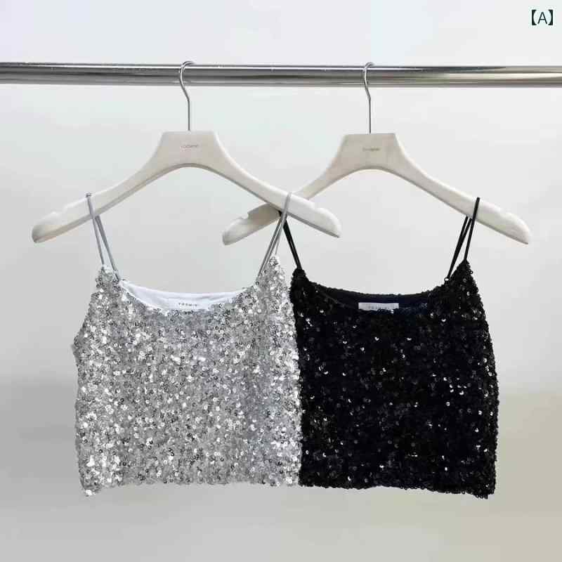 キッズ タンクトップ 女の子用 女の子 スパンコール 付き サスペンダー 子供用 春夏 ストリート ブラス..