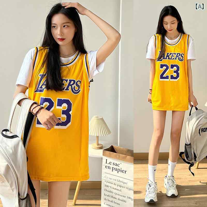 バスケスタイル レディース レディース サマー スポーツ スタイル ノースリーブ バスケットボール ユニ..