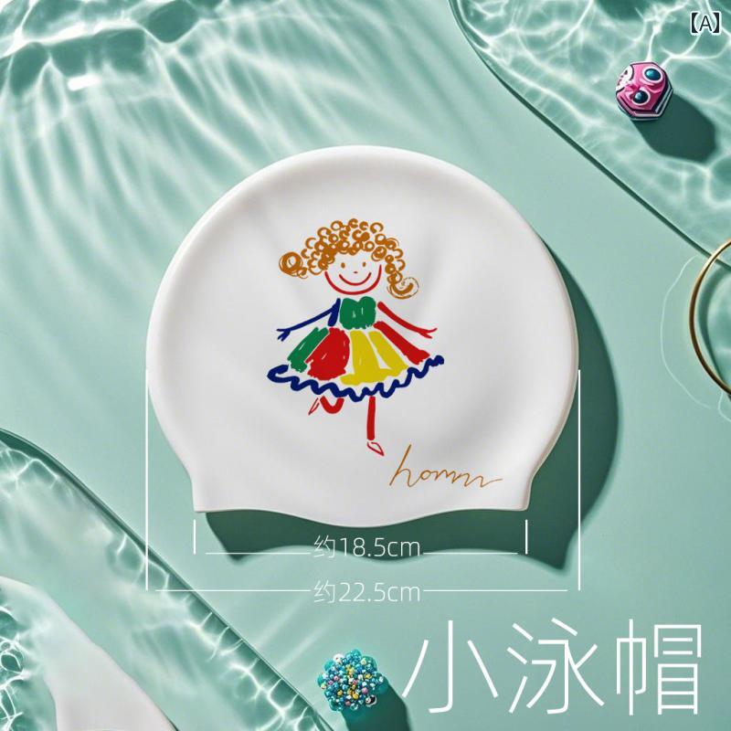 スイミング キャップ 帽子 HOMNN Haoman シリコン スイミング キャップ 女性用 防水 ヘッドなし 韓国製 拡大 快適高 弾性 巻き 毛 女の子