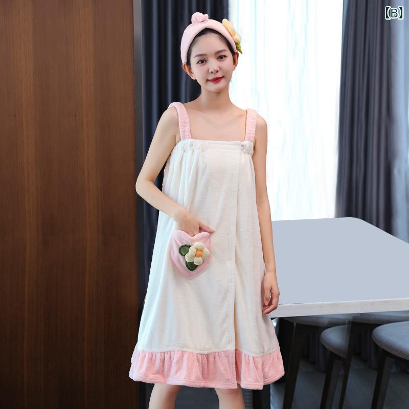 ドライ ヘア キャップ バス タオル ヘア ドライ キャップ 2点 セット 吸収性 スカート 着用または ラッ..