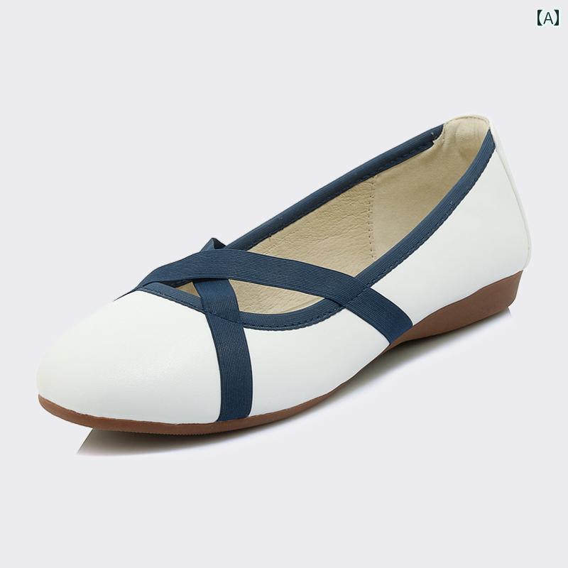 バレエ シューズ レディース 女性用 バレエ フラット シューズ 2024 春 ボート ラウンドトゥ 浅口 シン..