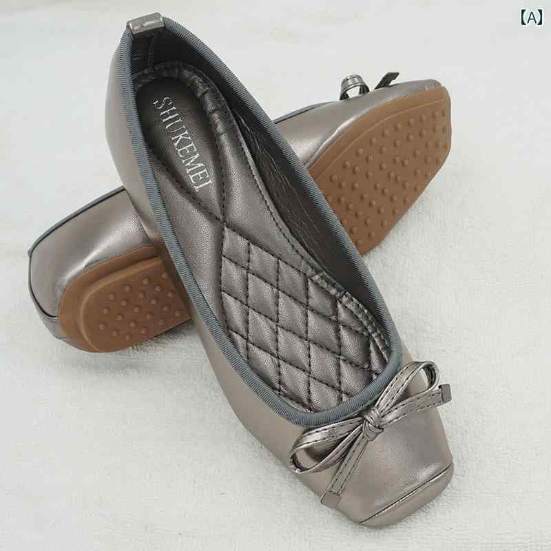 バレエ シューズ レディース の 2024 韓国 春 スクエアトゥ バレエ シューズ ソフトで 快適 フラット ..