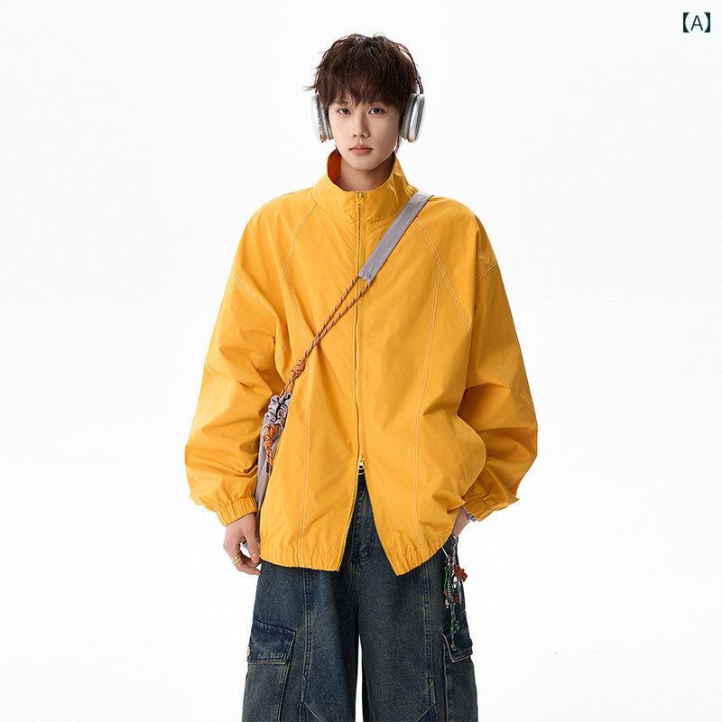 ma1 ボンバー ジャケット アメリカン レトロ デ コンストラクト パッチワーク ボン バー ジャケット メンズ 秋 スポーツ ベースボール 万能 アウターウェア(4.0)