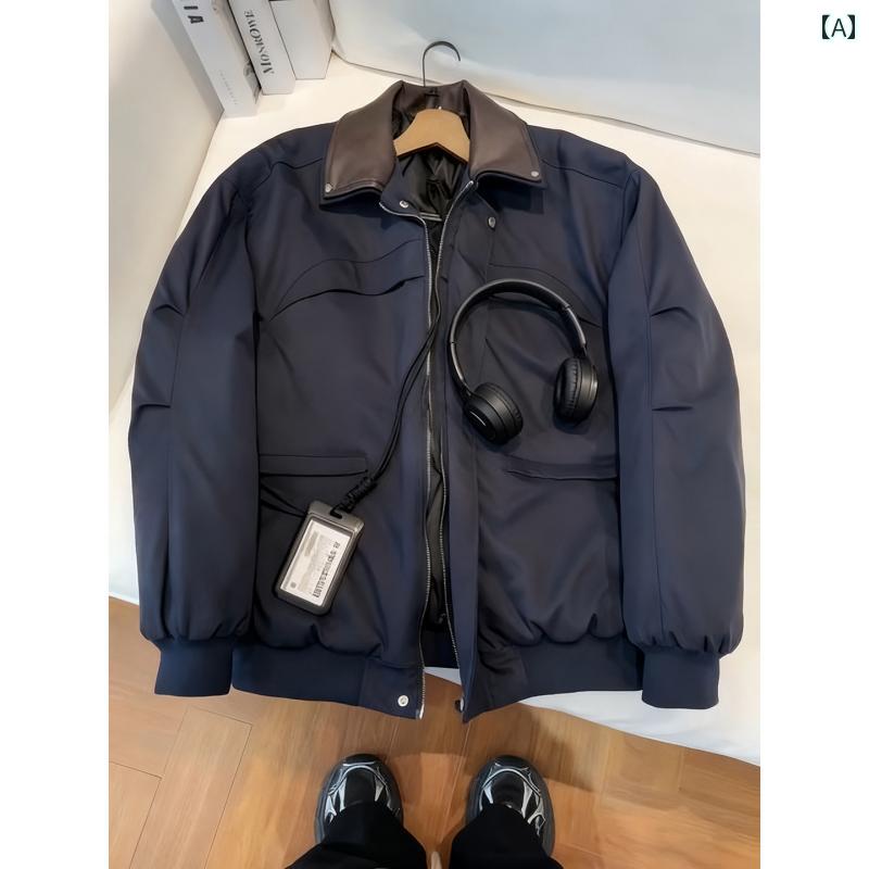 ma1 ボンバー ジャケット ネイビーブルーの アメリカン フライト ジャケット メンズ 冬用 高級 キルティング ベースボール 付き すっきりと した フィット 感。
