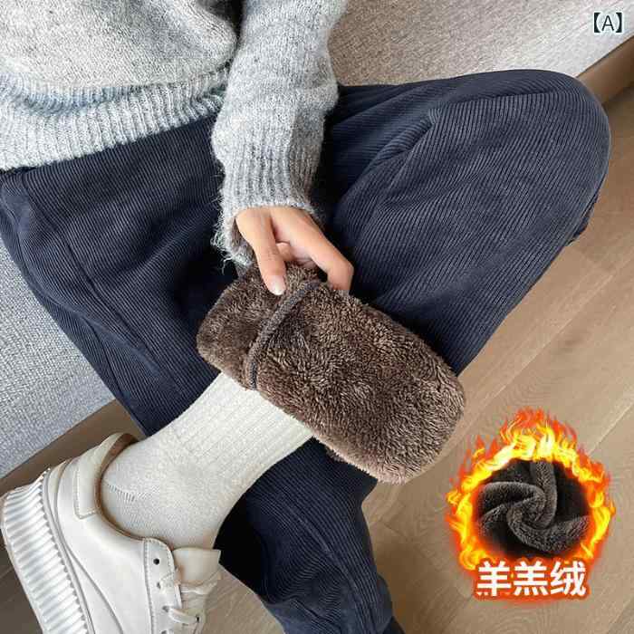 レディース ワイドパンツ 冬用 厚手 保暖 フリース ライニング ストレート コットン 大きいサイズ 梨型体型 ゆったりシルエット 暖か 履き心地 伸縮性 日常使い
