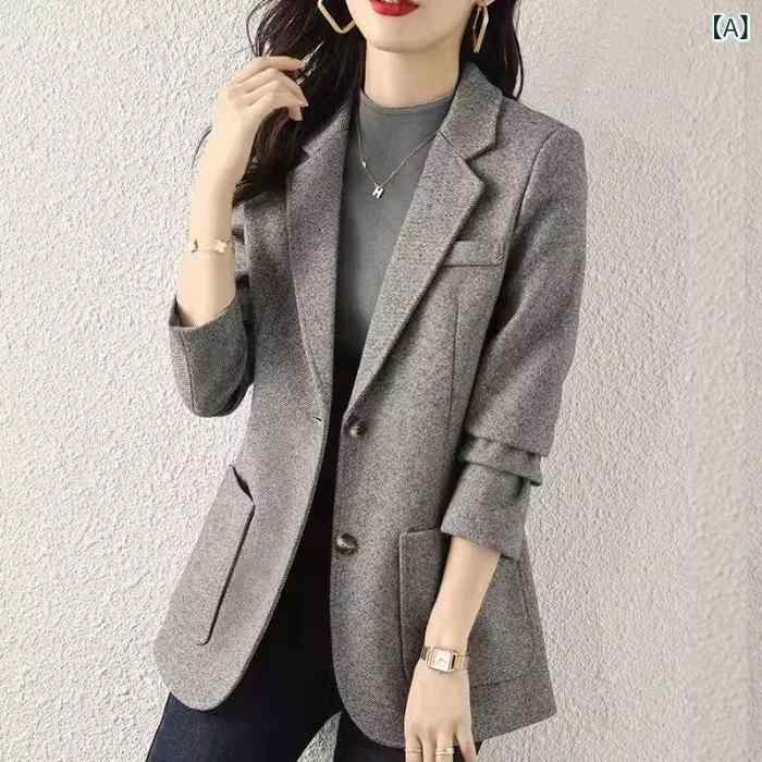 ジャケット 女性用 グレー スーツ カジュアル ブレザー 春夏 テーラード 普段使い 通勤 洗練 トップス 軽量 快適