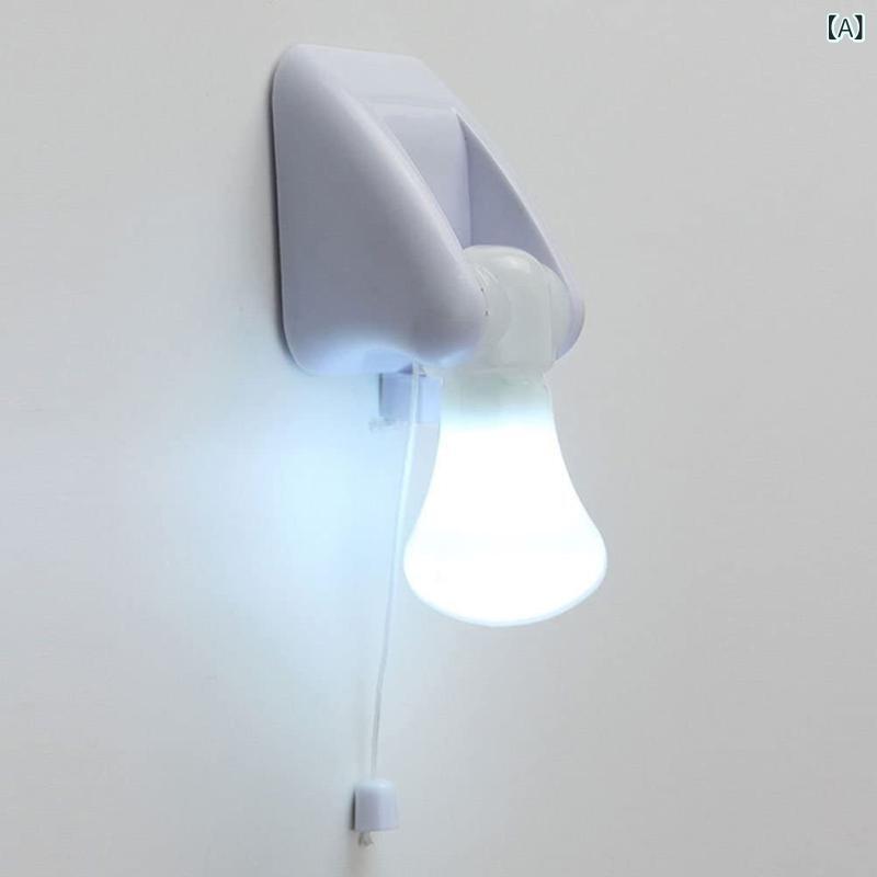 小型 LED プルコード 夜灯 ベッドサイド キャビネット用 家庭照明 装飾ライト ポータブル 簡単取り付け 省エネ 室内用 ナイトライト