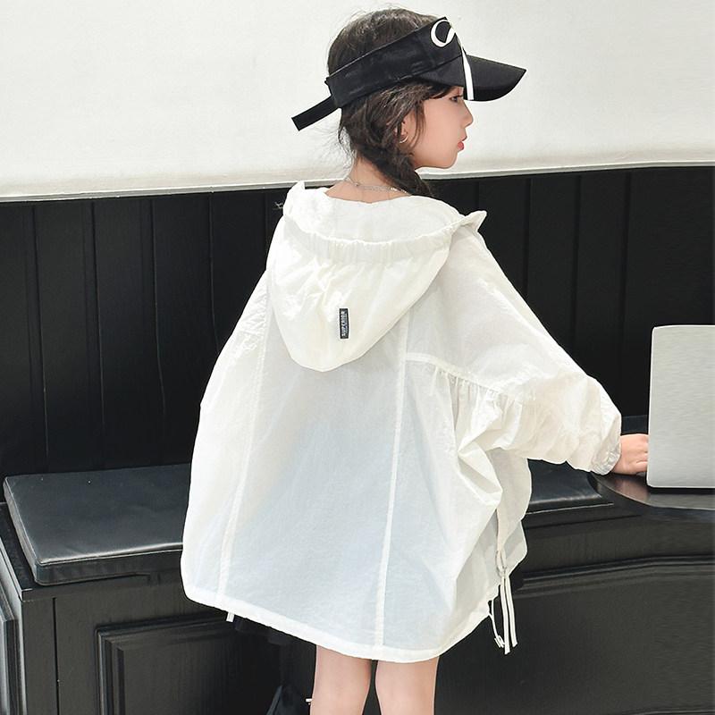 パーカー キッズ 女の子 長袖 接触冷感 薄手 羽織り 紫外線対策 UVカット 軽い ロ...