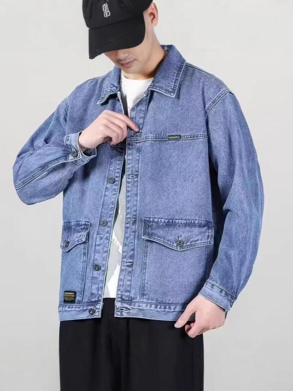 Rakuten - ジャケット メンズ デニム ゆったり フィット カジュアル ワーク ミリタリー スタイル コーディネート しやすい 普段使い 汎用 アウトドア 対応 軽量 伸縮性 素材 再生繊維 混 ファッション