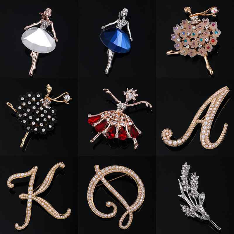 Rakuten - ブローチ パール ラインストーン バレエダンサー ガール アルファベット 麦穂 クリエイティブ 胸花 シャツ セーター スカート チャイナドレス ピン 普段使い かわいい デザイン アクセサリー トップス ニット ドレス 付け 簡単 装飾