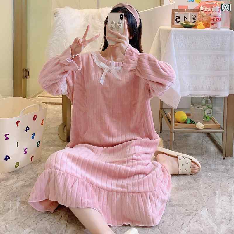 パジャマ 女性用 秋冬 長袖 厚手 フランネル素材 ゆったり かわいい ルームウェア 大きめサイズ 暖か 柔らかい 部屋着 寝間着