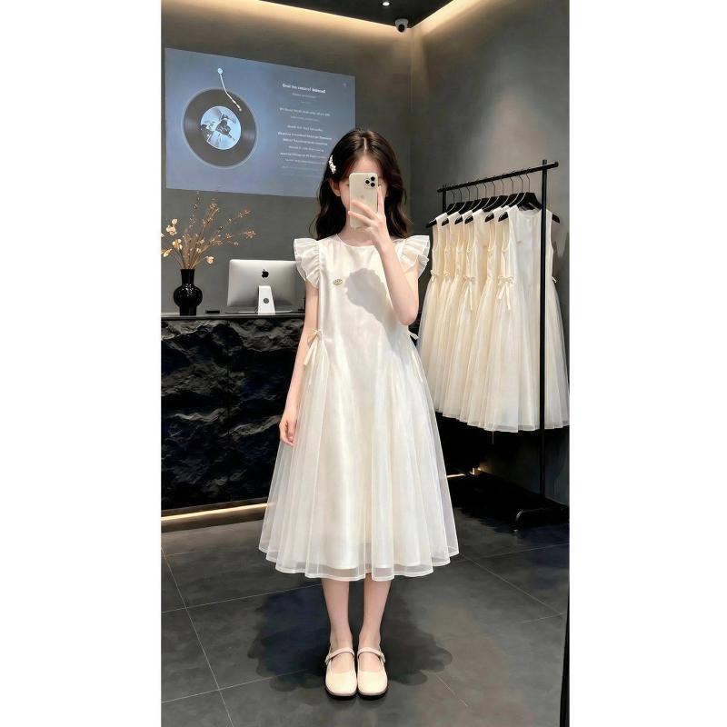 ワンピース キッズ 女の子 子供服 半袖 ドレス チュールスカート 膝丈 ホワイト 白 かわいい プリンセス風 お姫様風 フレア 切り替え 上品 高級感 おでかけ 発表会 結婚式 通学 普段使い お呼ばれ イベント 華やか おしゃれ 清楚感 軽やか 柔ら s-share-global-11108098 サポートシェアグローバル パッケージ画像