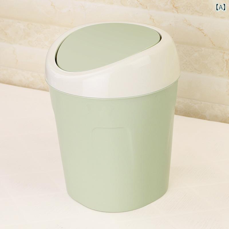 Laundry Containers - ゴミ箱 ミニ プラスチック 家庭用 デスクトップ 蓋付き 収納 リビング ベッドサイド コンパクト 室内用 廃棄物入れ
