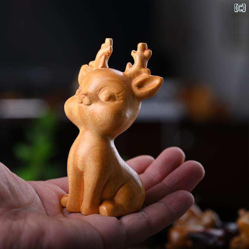 木彫り 置物 小鹿 癒し系 かわいい 梅花鹿 高級木材 デスク インテリア 子供部屋 飾り 萌え フィギュア s-share-global-10998409 サポートシェアグローバル サンプル画像3