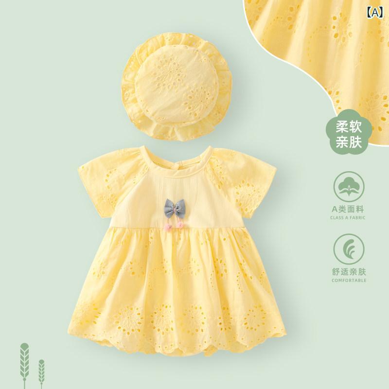 ベビー服 女児用 ロンパース ワンピース 半袖 夏用 接触冷感 薄手 カバーオール 小...