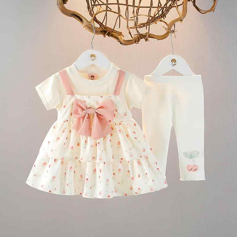 ワンピース 女の子 ベビー服 キッズ 子供服 セットアップ 上下セット 半袖 ドレス ...