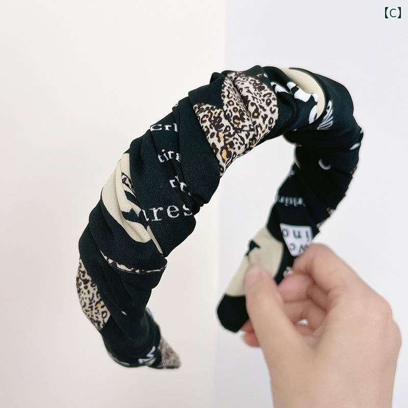 レディース ヘアバンド かわいい ポルカドット 巻きつき プリーツ シンプル スタイ...