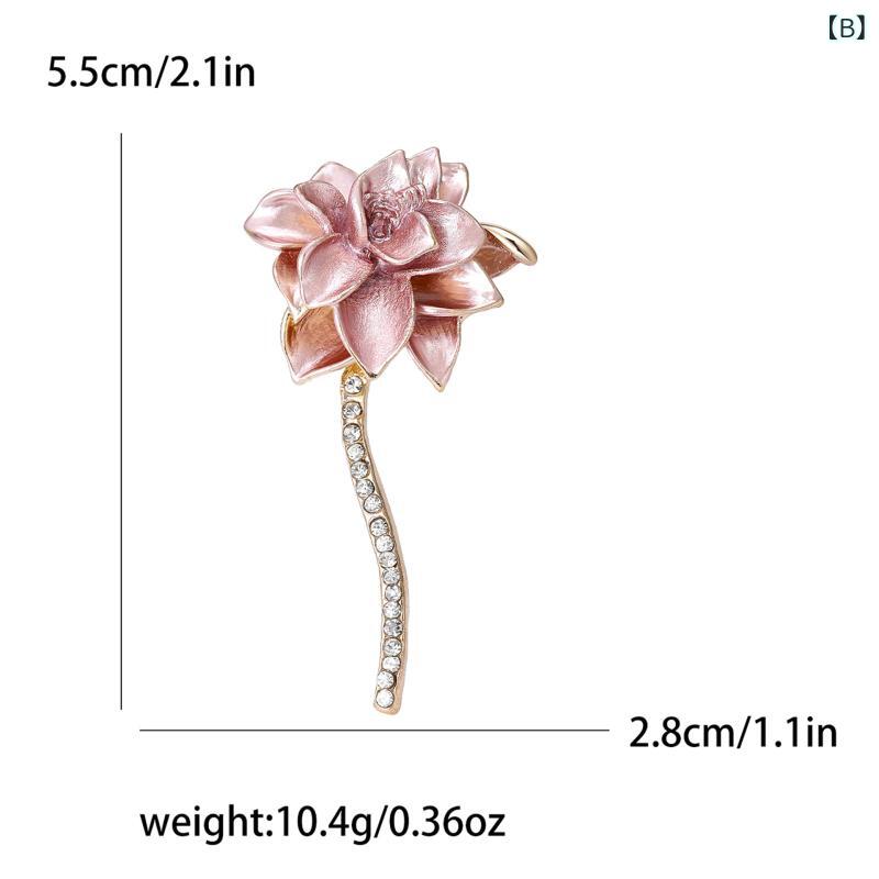 ブローチ レトロ 立体 蓮の花 モチーフ エナメル シンプル ファッション アクセサ...