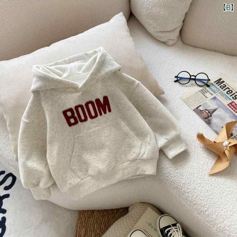キッズ フーディー ユニセックス アルファベット 3D 刺繍 春秋 薄手 ゆったり シル...