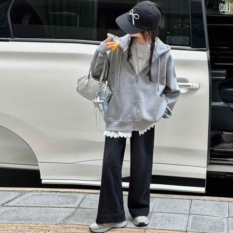 パーカー キッズ 女の子 長袖 アウター 羽織り 上着 子供用 トップス トレーナー ...