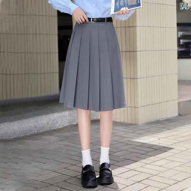 スカート レディース 大きいサイズ フレアスカート ひざ丈 Aライン ハイウエスト 膝丈 プリーツスカート オフィス 仕事用 スーツ生地 切り替え 体型カバー ゆったり 着痩せ 細見え 通勤 通学 普段使い お出かけ 上品 高級感 シンプル 無地 ブラッ s-share-global-11118460 サポートシェアグローバル サンプル画像2