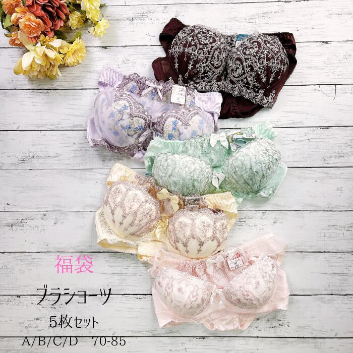 送料無料 福袋 大人可愛い ブラショーツセット 5セット レディース インナー