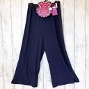 送料無料|ボトム 7分丈|夏パンツ リブ M/L/LL グレー、ネイビー レディース インナー ルームパンツ