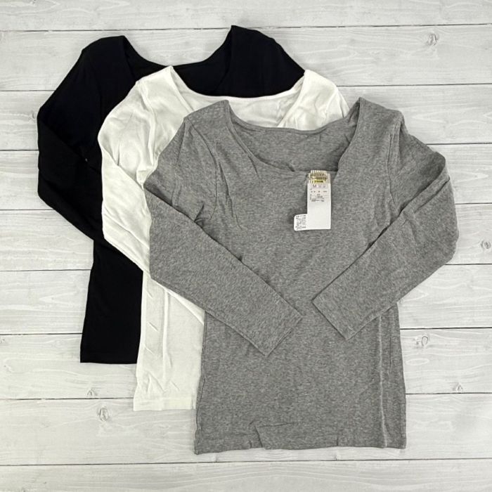 送料無料！ブラなしで着られるカップ付き長袖インナー｜うれしい本体綿100%でお肌に優しい｜16638｜M/L/LL｜レディース　インナー