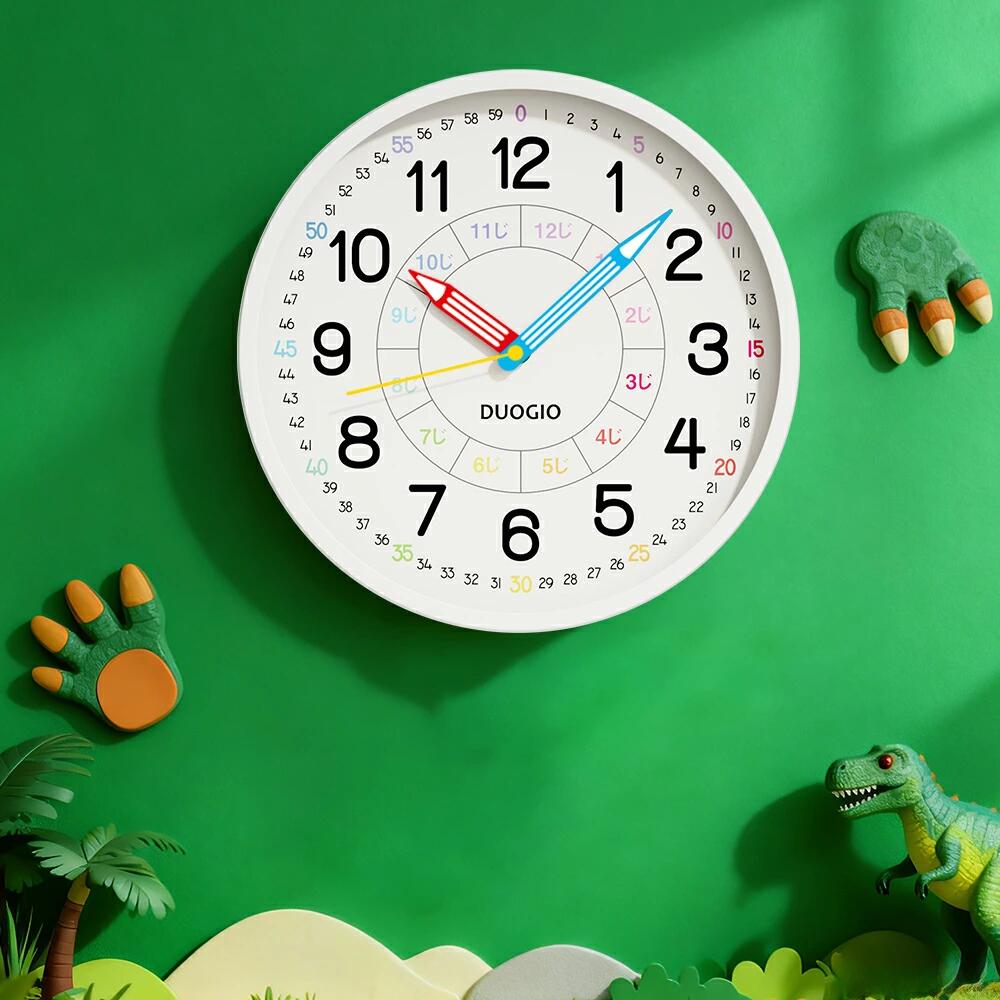【レビュー特典~スタンド】知育時計 掛け時計 子供用 かわいい 壁掛け 置き時計 子ども 静音秒針 シンプル 置き掛け兼用 キッズ クロック 時間管理 アナログ ベッドルーム 時計 見やすい 幼児 学習 勉強用 おしゃれ 大文字 幼稚園 入園リビング インテリア おしゃれ 新生活