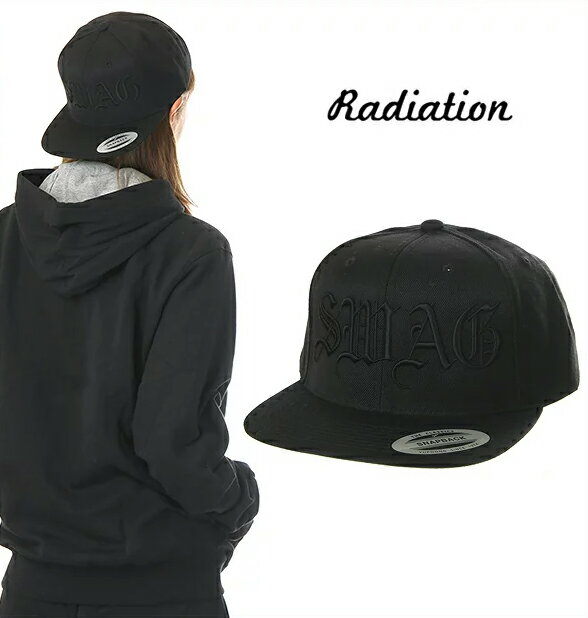 RADIATION キャップ メンズ レディース キッズ レディエイション スナップバック キャップ 帽子 スナップバックキャップ CAP オールドイングリッシュ スワッグ SWAG 大きいサイズ B系 ストリート系 ヒップホップ ダンス 衣装 USA ブランド ファッション ブラック 黒