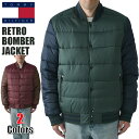 トミーフィルフィガー 中綿キルティングジャケット メンズ TOMMY HILFIGER RETRO BOMBER JACKET 無地 アメカジ ストリート系 ブランド ファッション 防寒 機能性 保温 グリーン レッド ブラウン 緑 赤 ボルドー 茶 151AN554