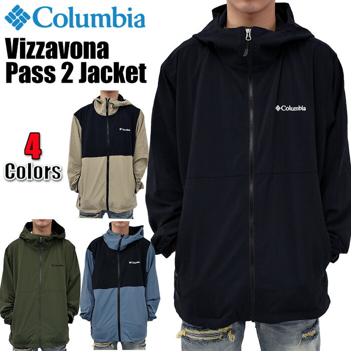 コロンビア ジャケット メンズ レディース COLUMBIA Vizzavona Pass 2 Jacket マウンテンパーカー マウンテンジャケット ナイロンジャケット オムニシールド 防水 撥水 大きいサイズ 山登り アウトドア ファッション 黒 カーキ ブラウン XM3394