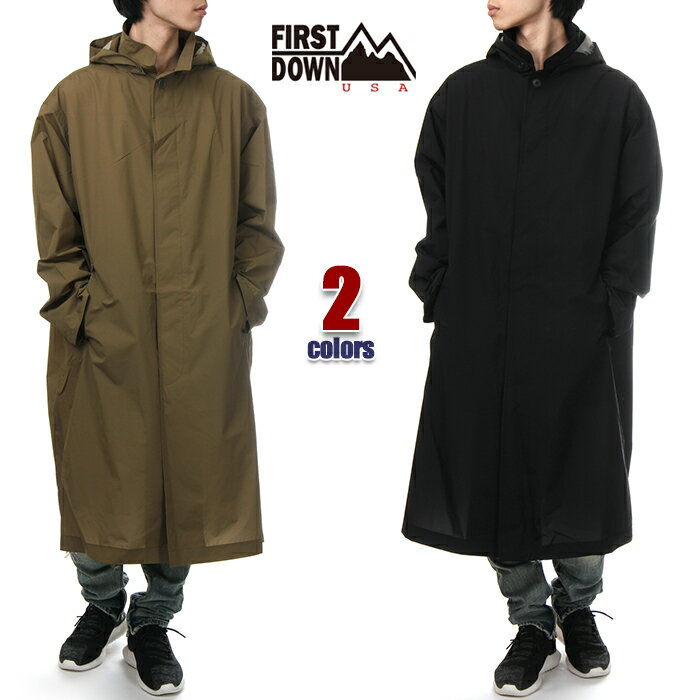 【セール】ファーストダウン コート メンズ 大きいサイズ FIRST DOWN CITY COAT シティコート レインコート 防水 アウター アウトドア ストリート ファッション ブランド 黒 F241010C