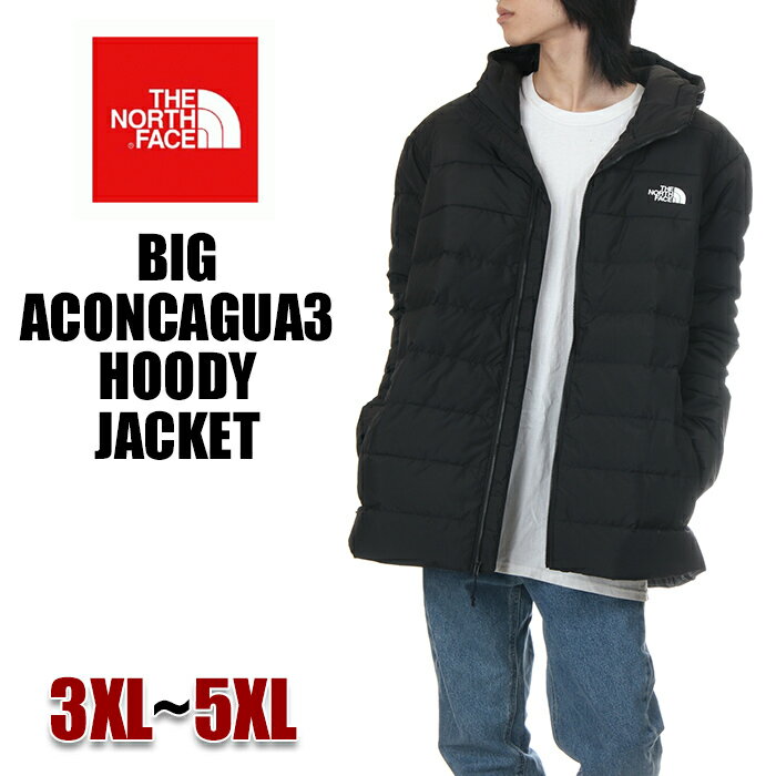 ノースフェイス ダウン ジャケット メンズ USAモデル THE NORTH FACE Aconcagua Jacket フード パーカー ダウンジャケット 防寒 保温 撥水 防風 リサイクル アウター ビッグシルエット 大きいサイズ ファッション ブランド 黒 3XL 4XL 5XL NF0A84KG