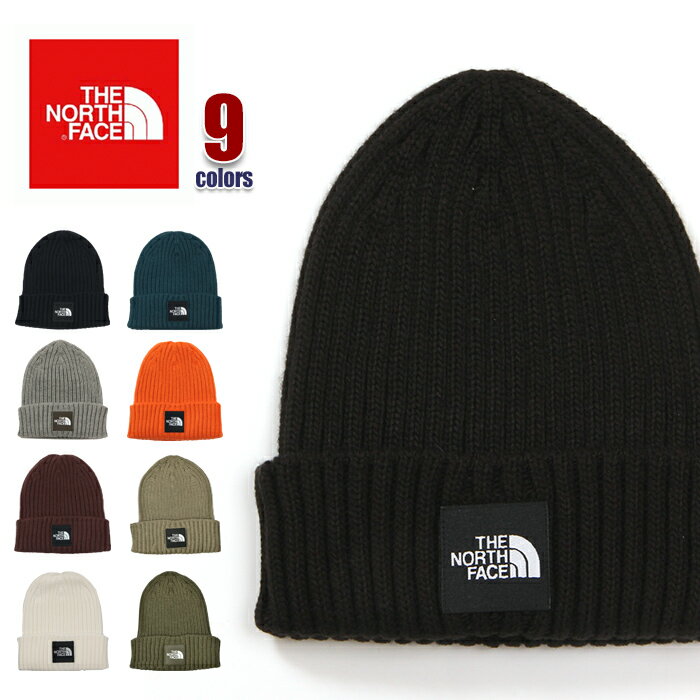 ノースフェイス ニット帽 メンズ レディース THE NORTH FACE カプチョリッド ニットキャップ 帽子 ビーニー スクエア ロゴ アウトドア ファッション ブランド 黒 グレー ネイビー 紺 茶色 マルーン カーキ オレンジ NN42035