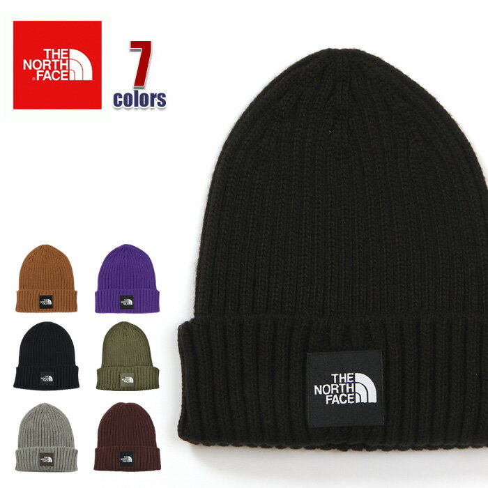 ニット帽（メンズ） ノースフェイス ニット帽 メンズ レディース THE NORTH FACE カプチョリッド ニットキャップ 帽子 ビーニー スクエア ロゴ アウトドア ファッション ブランド 黒 グレー ネイビー 紺 茶色 マルーン カーキ オレンジ NN42035