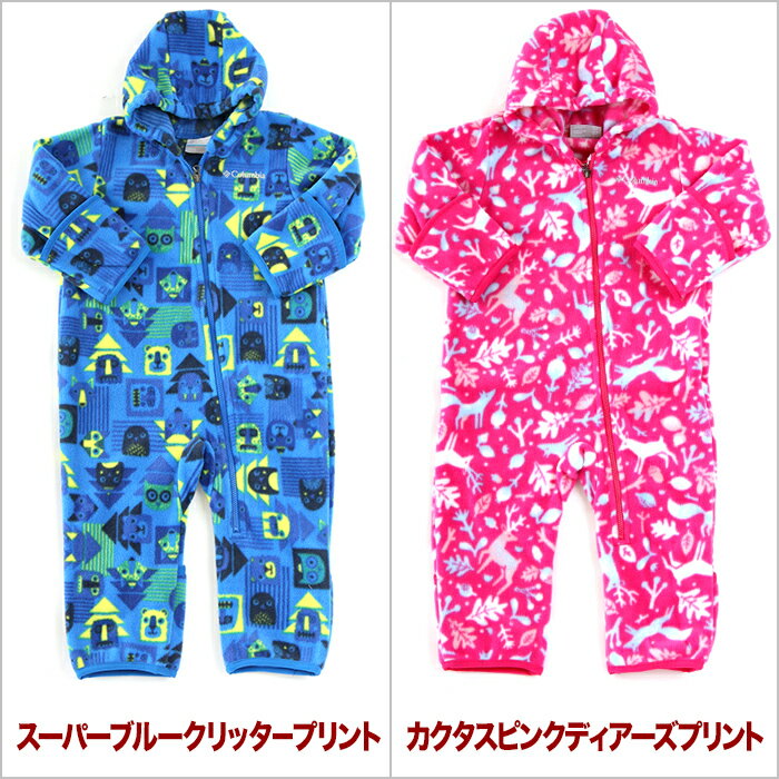 コロンビア ロンパース ベビー COLUMBIA カバーオール SNOWTOP 2 BUNTING 男の子 女の子 赤ちゃん 子供服 防寒 フリース チェック柄 70cm 80cm ブランド ファッション 赤 青 ピンク 迷彩 SN0213