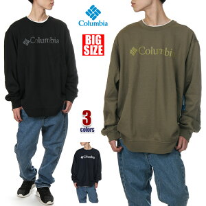 コロンビア トレーナー メンズ 大きいサイズ COLUMBIA Trek Crew Sweatshirt USAモデル スウェット アウトドア ストリート ブランド ファッション ビッグシルエット 特大 黒 紺 カーキ 3XL 4XL 5XL 6XL 1957934